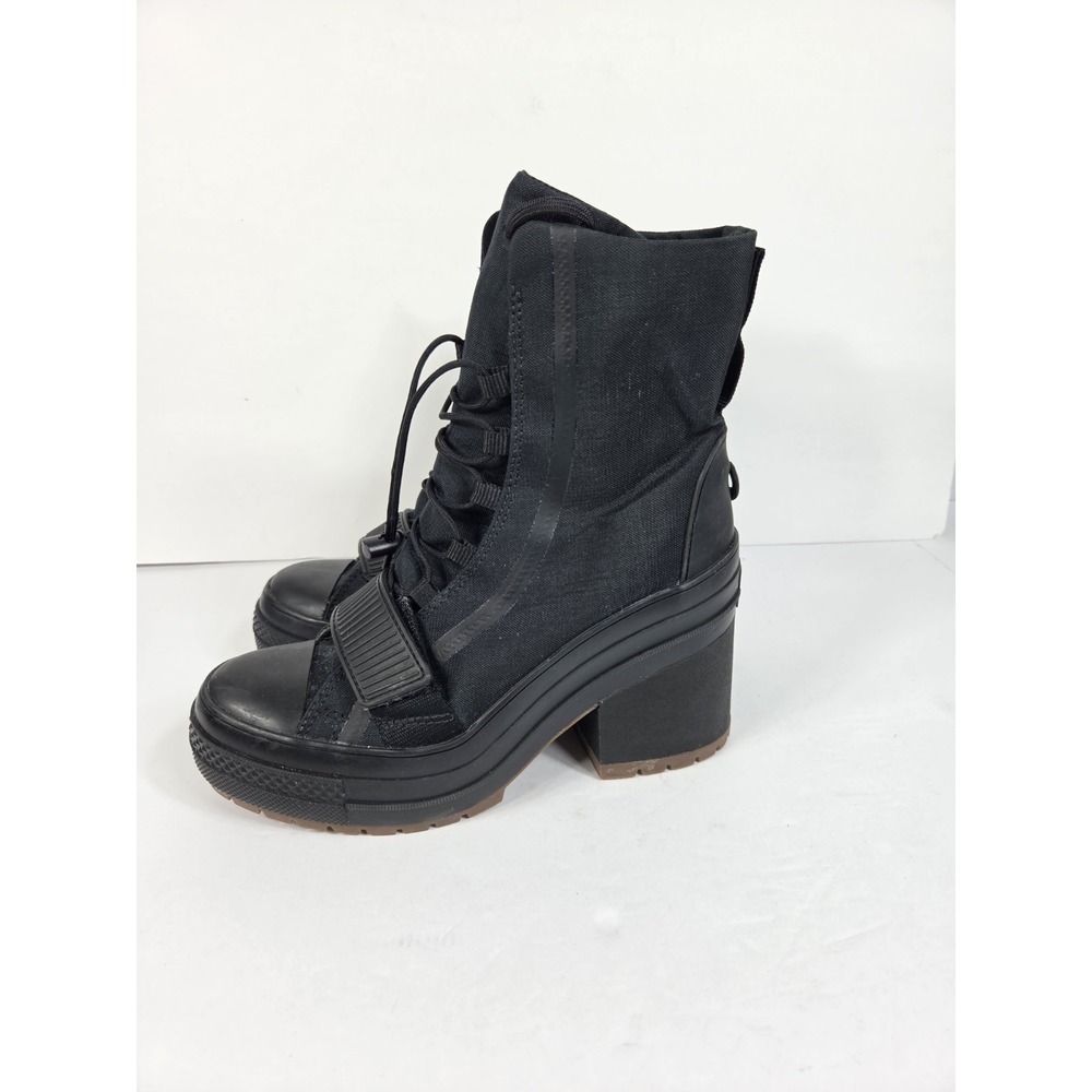Converse Chuck Taylor All Star GR82 Black Platform Block Heel Combat Boots Wmn 7